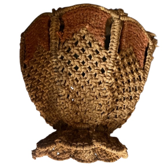 Handmade Retro Mid Century Mod Macrame Lamp Shade - Picture 4 of 7